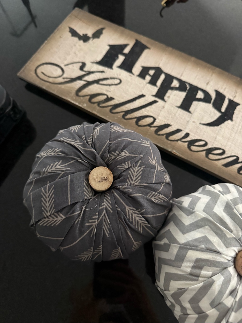 Gray Fabric Pumpkin Holiday Decor - Unbranded